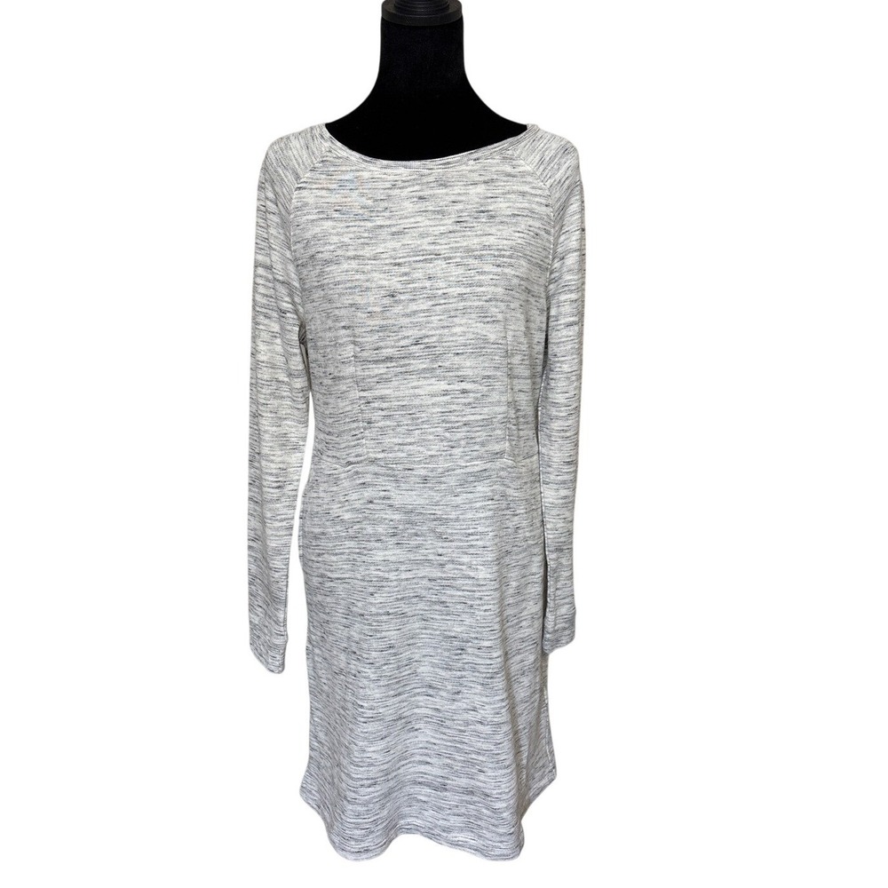 Betsey Johnson Grey Space Dye Long Sleeve Sweatshirt Dress with Pockets Size M
